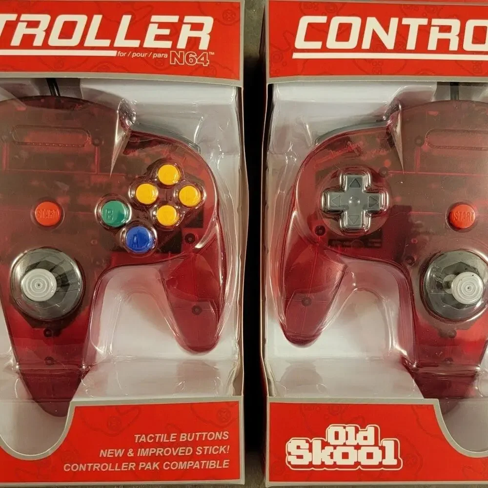 2 N64 Controllers - Watermelon Red (NEW) - Nintendo64 - Funtastic Color